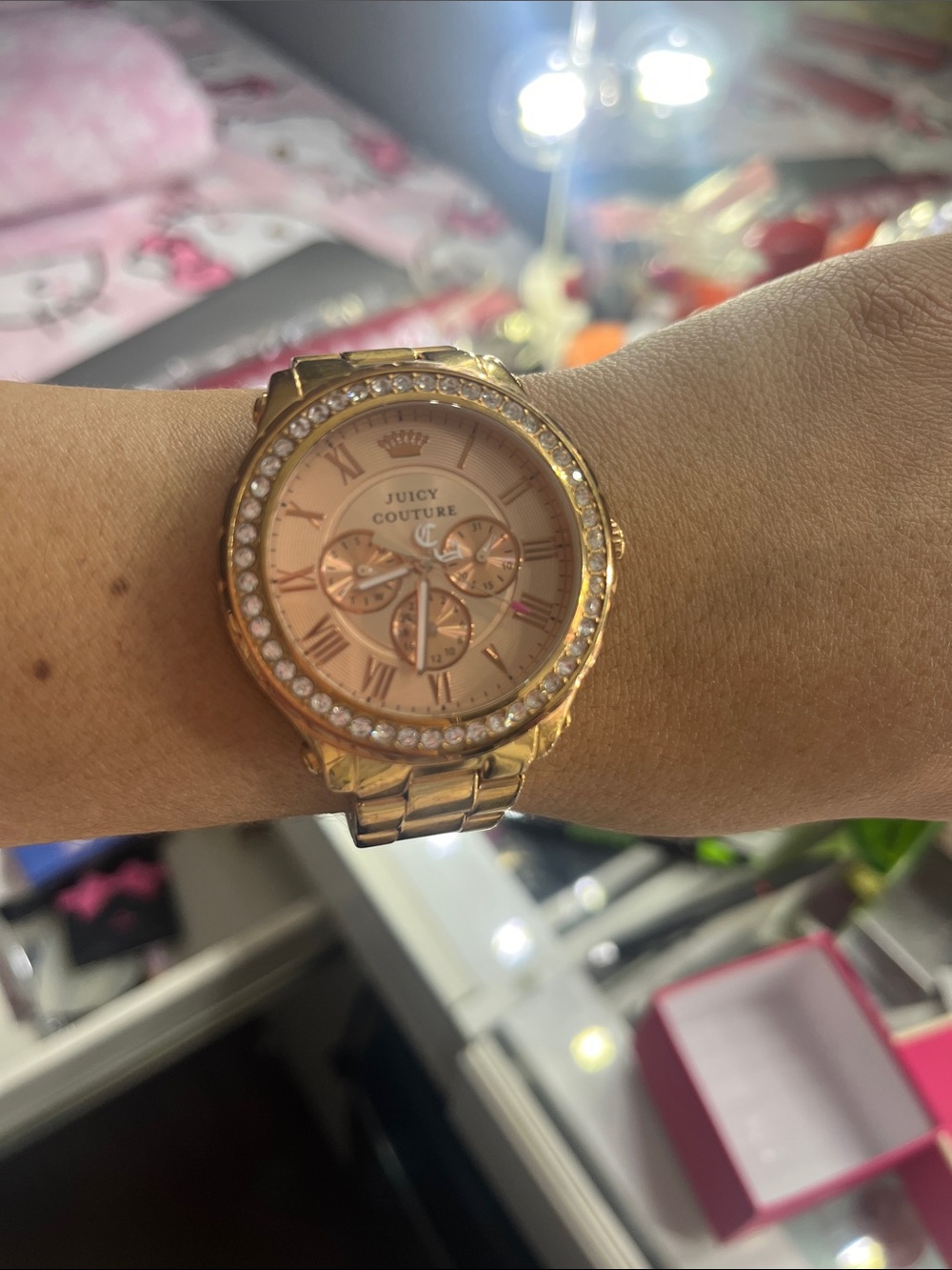 Juicy Couture Rose Gold Crystal Bezel Bracelet Watch